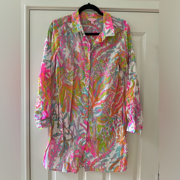Lilly Pulitzer Jupiter Island Tunic SZ M Scuba To Cuba - Picture 4 of 16